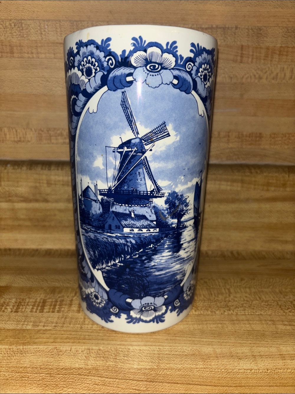 Delft Blue Hand-Painted Vase